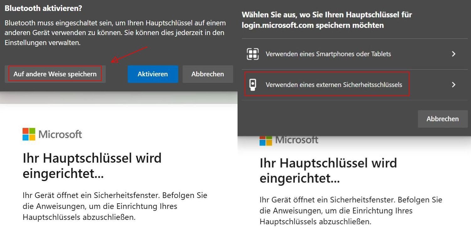 Sicherheitsschlüssel registrieren