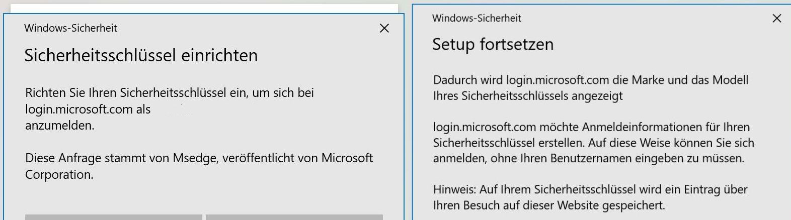 Sicherheitsschlüssel registrieren